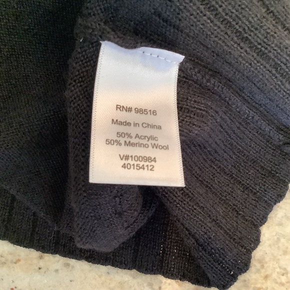 Coldwater Creek Black Knit Sleeveless Top Sz Med NWT Wool Blend - Picture 6 of 6